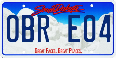SD license plate 0BRE04