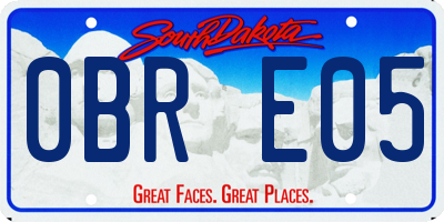 SD license plate 0BRE05