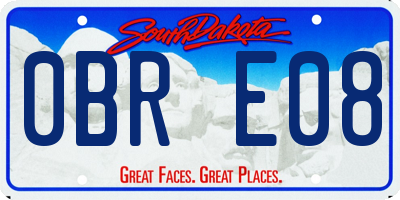 SD license plate 0BRE08