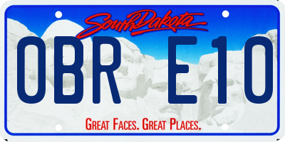 SD license plate 0BRE10