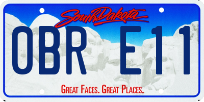 SD license plate 0BRE11