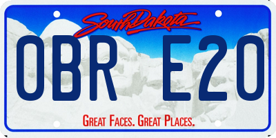 SD license plate 0BRE20
