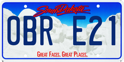 SD license plate 0BRE21