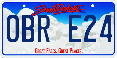 SD license plate 0BRE24