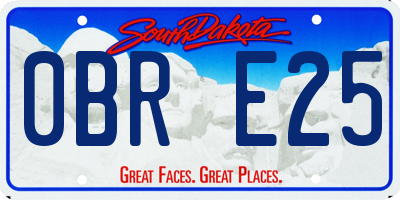 SD license plate 0BRE25