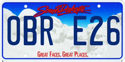 SD license plate 0BRE26