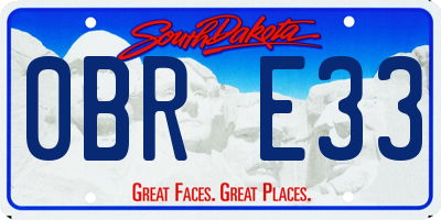 SD license plate 0BRE33