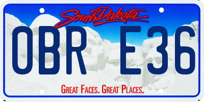 SD license plate 0BRE36