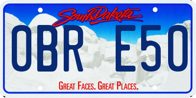 SD license plate 0BRE50