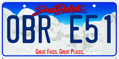 SD license plate 0BRE51
