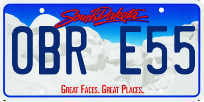 SD license plate 0BRE55
