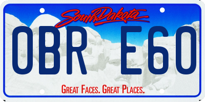 SD license plate 0BRE60