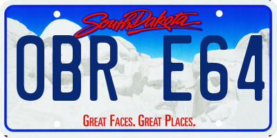 SD license plate 0BRE64