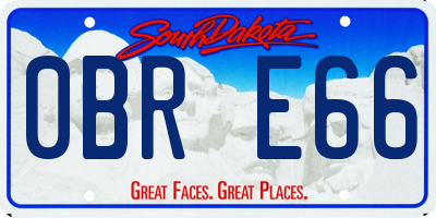 SD license plate 0BRE66