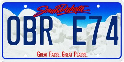 SD license plate 0BRE74