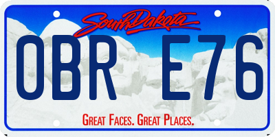 SD license plate 0BRE76