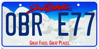 SD license plate 0BRE77