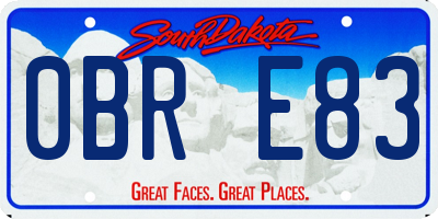 SD license plate 0BRE83