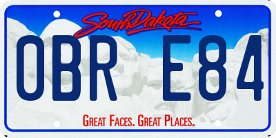 SD license plate 0BRE84