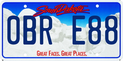 SD license plate 0BRE88