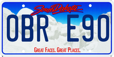 SD license plate 0BRE90