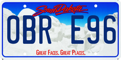 SD license plate 0BRE96