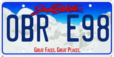 SD license plate 0BRE98