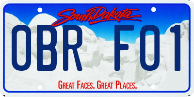 SD license plate 0BRF01