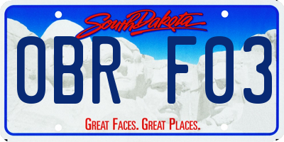 SD license plate 0BRF03