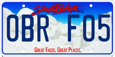 SD license plate 0BRF05
