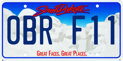 SD license plate 0BRF11