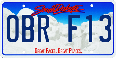 SD license plate 0BRF13