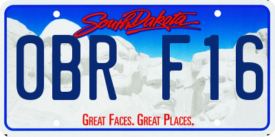 SD license plate 0BRF16