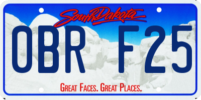 SD license plate 0BRF25