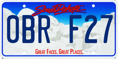 SD license plate 0BRF27