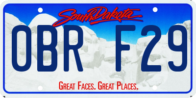 SD license plate 0BRF29