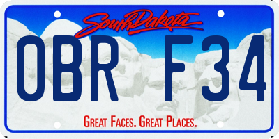 SD license plate 0BRF34