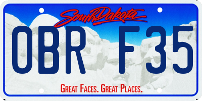 SD license plate 0BRF35