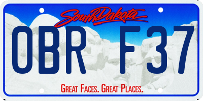 SD license plate 0BRF37