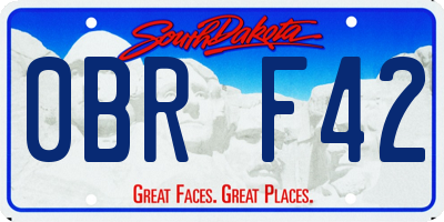 SD license plate 0BRF42