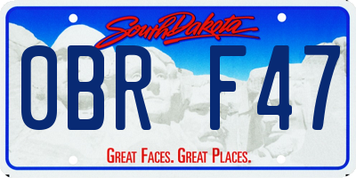 SD license plate 0BRF47