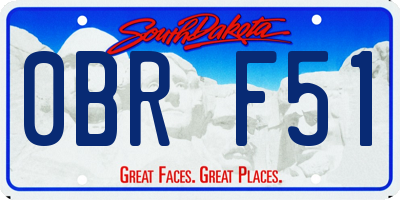SD license plate 0BRF51