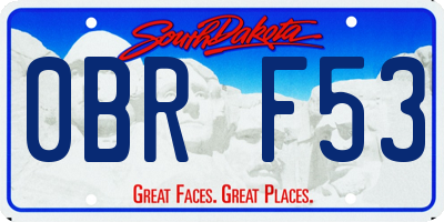 SD license plate 0BRF53