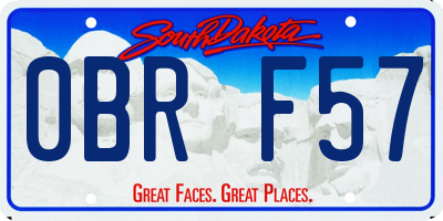 SD license plate 0BRF57