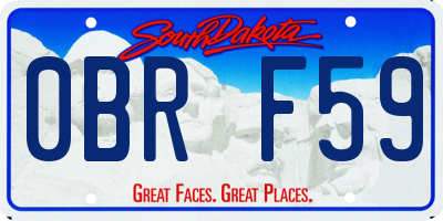 SD license plate 0BRF59