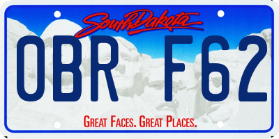 SD license plate 0BRF62