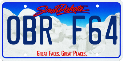 SD license plate 0BRF64