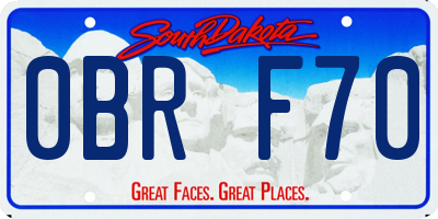 SD license plate 0BRF70
