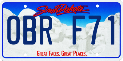 SD license plate 0BRF71