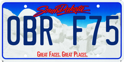 SD license plate 0BRF75